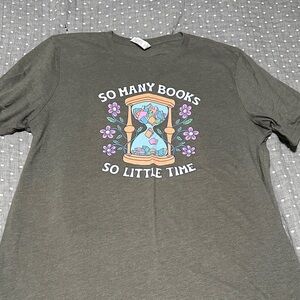 Olive Green Short with Book Graphic